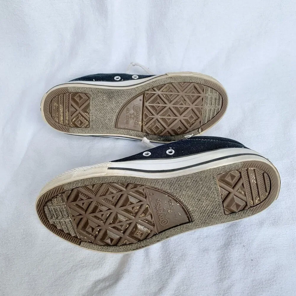 Converse All Star Kids Low Top Canvas Lace-Up Sneakers Black/White US 4